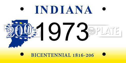 1973 Indiana License Plate