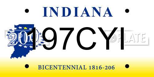 197CYI Indiana License Plate