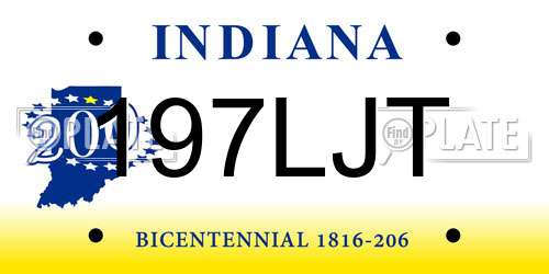 197LJT Indiana License Plate