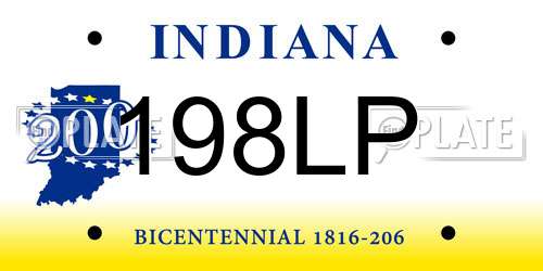198LP Indiana License Plate