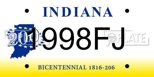 1998FJ Indiana License Plate