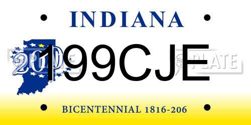 199CJE Indiana License Plate