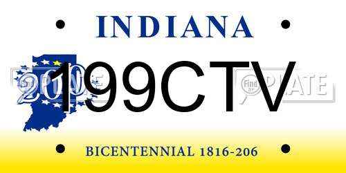 199CTV Indiana License Plate