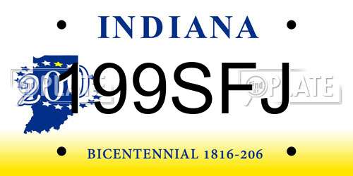 199SFJ Indiana License Plate