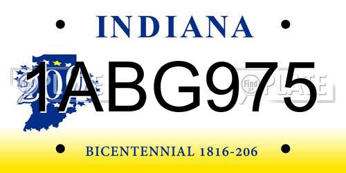 1ABG975 Indiana License Plate