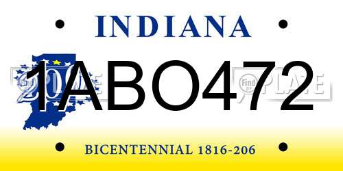 1ABO472 Indiana License Plate