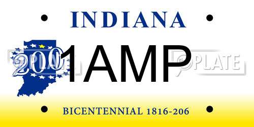 1AMP Indiana License Plate
