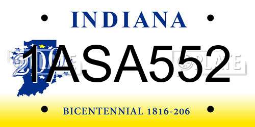 1ASA552 Indiana License Plate