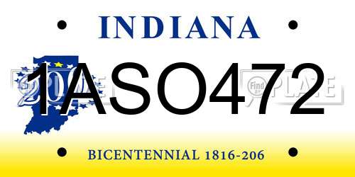 1ASO472 Indiana License Plate