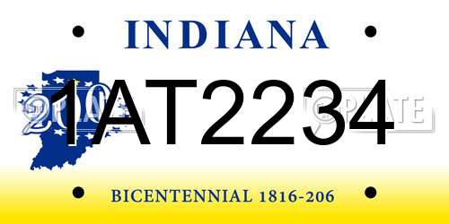 1AT2234 Indiana License Plate