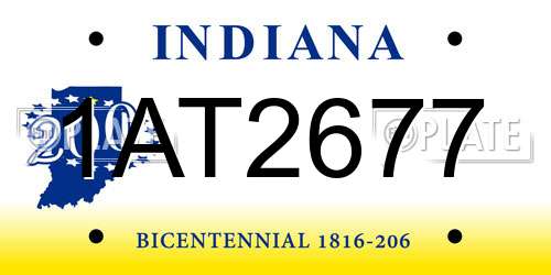 1AT2677 Indiana License Plate