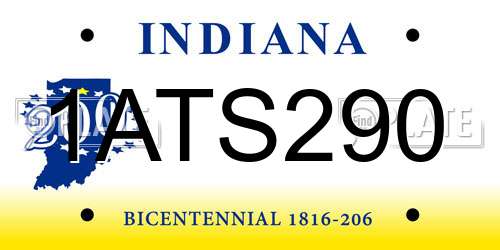 1ATS290 Indiana License Plate