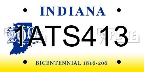 1ATS413 Indiana License Plate