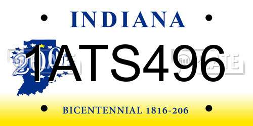 1ATS496 Indiana License Plate