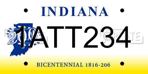 1ATT234 Indiana License Plate