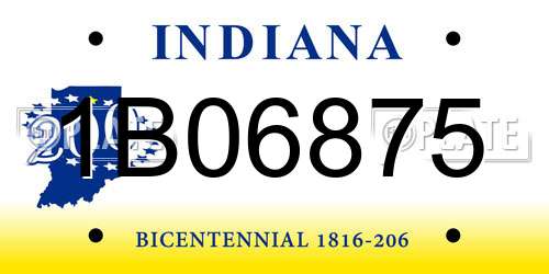 1B06875 Indiana License Plate