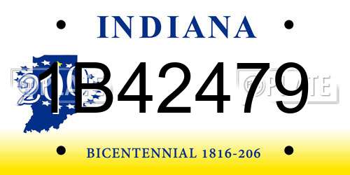 1B42479 Indiana License Plate