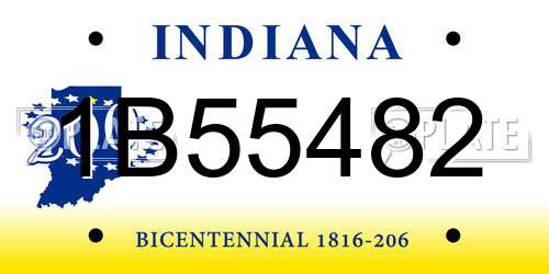 1B55482 Indiana License Plate
