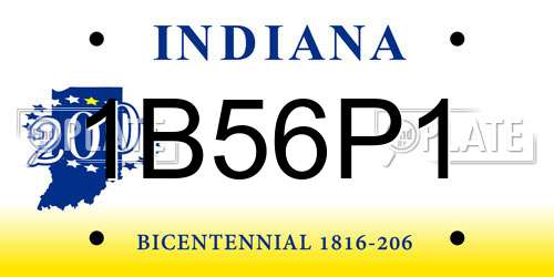 1B56P1 Indiana License Plate