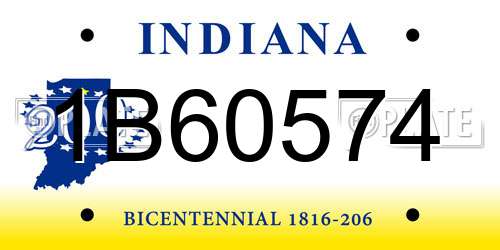 1B60574 Indiana License Plate