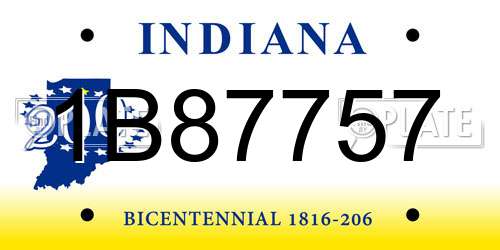 1B87757 Indiana License Plate