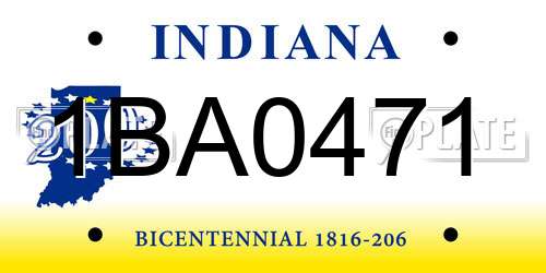 1BA0471 Indiana License Plate