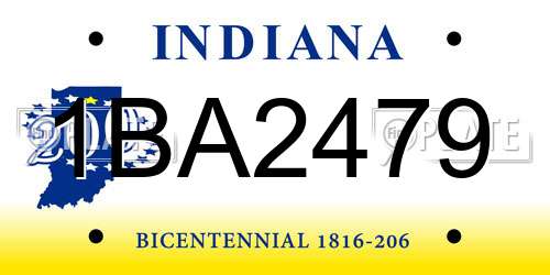 1BA2479 Indiana License Plate