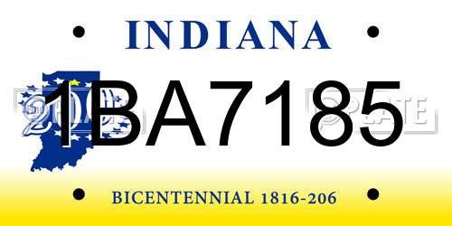 1BA7185 Indiana License Plate