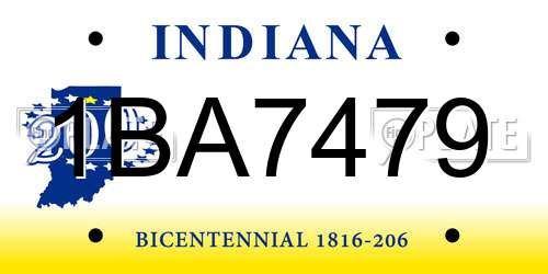 1BA7479 Indiana License Plate