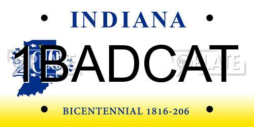 1BADCAT Indiana License Plate