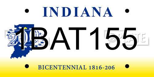 1BAT155 Indiana License Plate