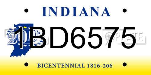 1BD6575 Indiana License Plate