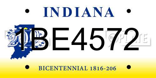 1BE4572 Indiana License Plate