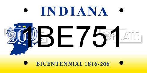1BE751 Indiana License Plate