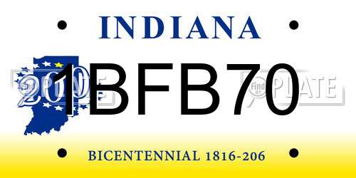 1BFB70 Indiana License Plate