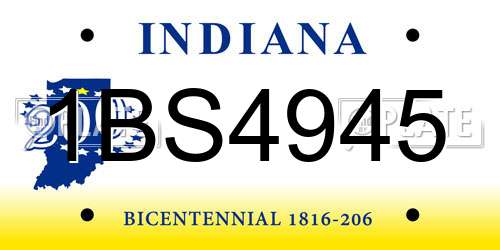 1BS4945 Indiana License Plate