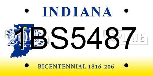 1BS5487 Indiana License Plate