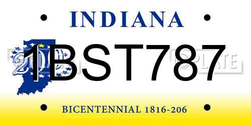 1BST787 Indiana License Plate