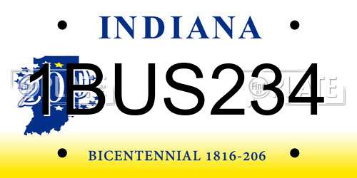 1BUS234 Indiana License Plate