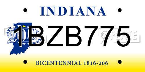 1BZB775 Indiana License Plate