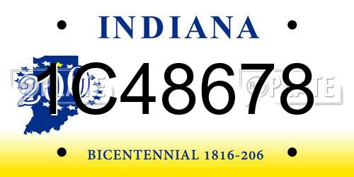 1C48678 Indiana License Plate