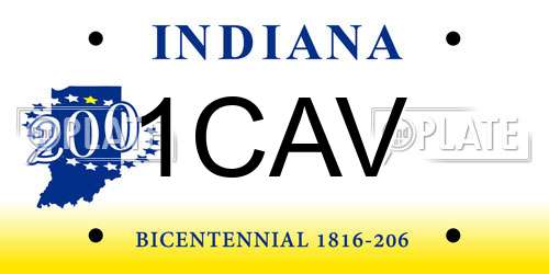 1CAV Indiana License Plate