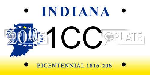 1CC Indiana License Plate