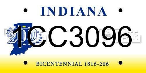 1CC3096 Indiana License Plate