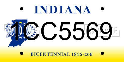 1CC5569 Indiana License Plate