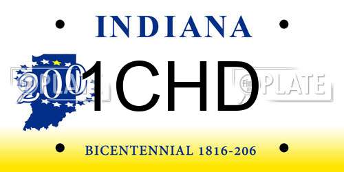 1CHD Indiana License Plate