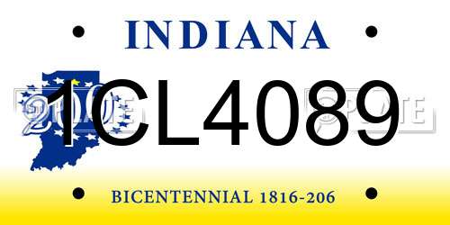 1CL4089 Indiana License Plate