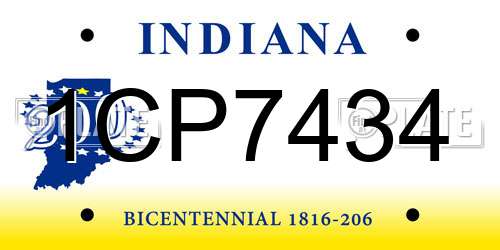 1CP7434 Indiana License Plate
