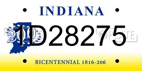 1D28275 Indiana License Plate