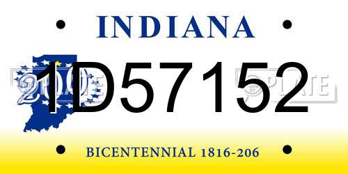 1D57152 Indiana License Plate